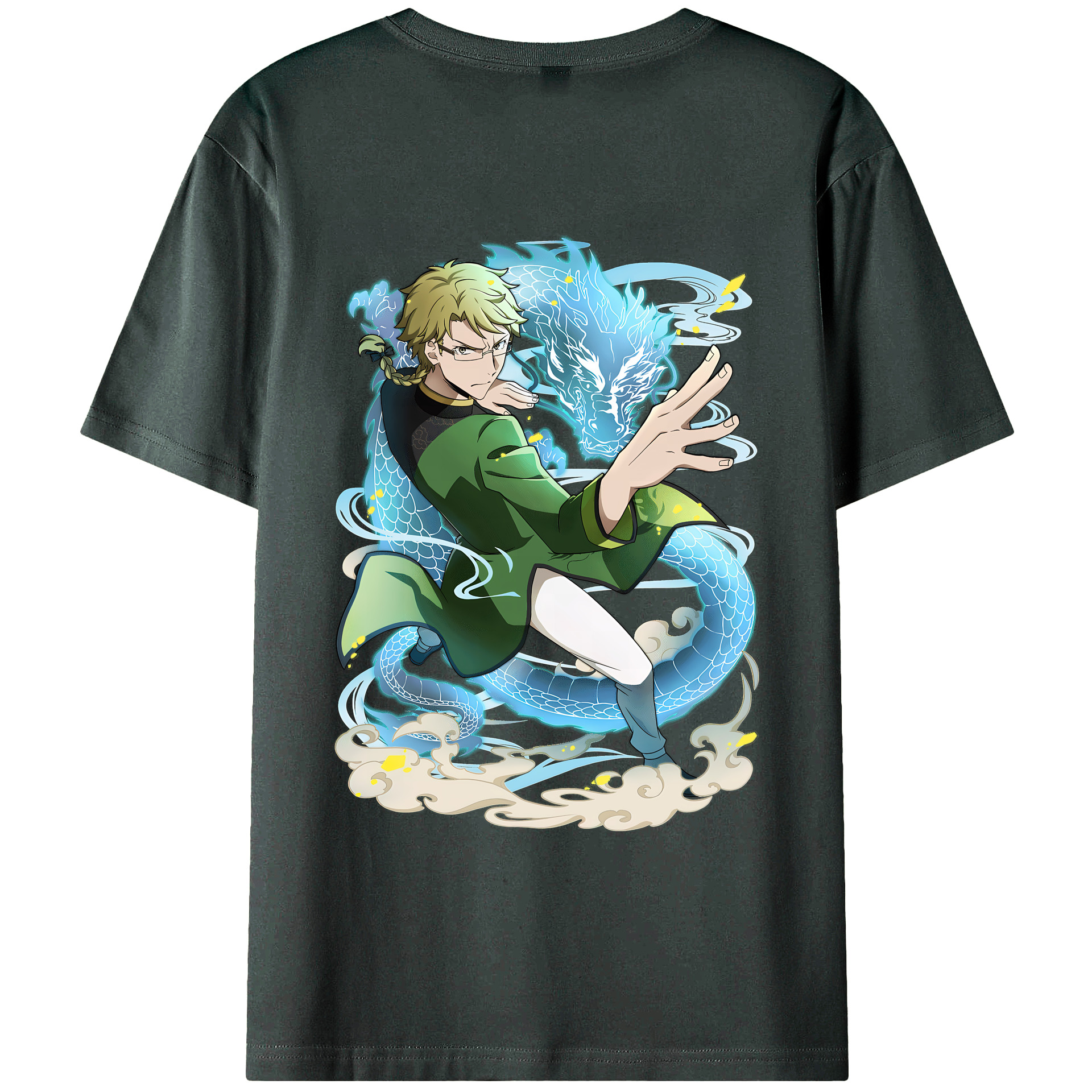 （画像用） 文豪ストレイドッグス Bungo Stray Dogs 綿100％ メンズ半袖Tシャツ（バックプリント） 通気性